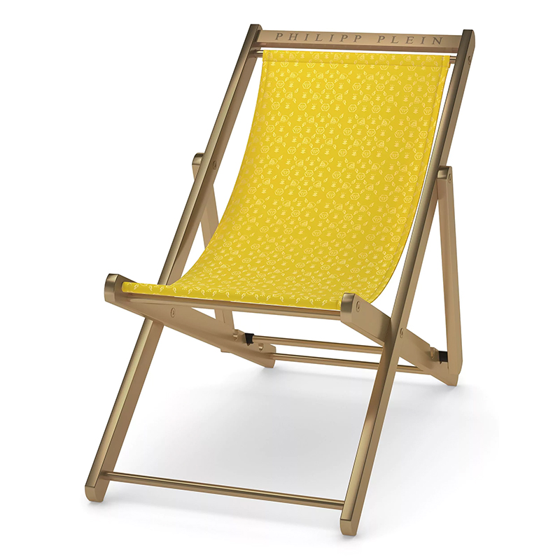 Кресло Philipp Plein Deck Chair Жёлтое Желтый Золотой Кресло Philipp Plein Deck Chair Жёлтое Желтый Золотой в Грозном | Loft Concept