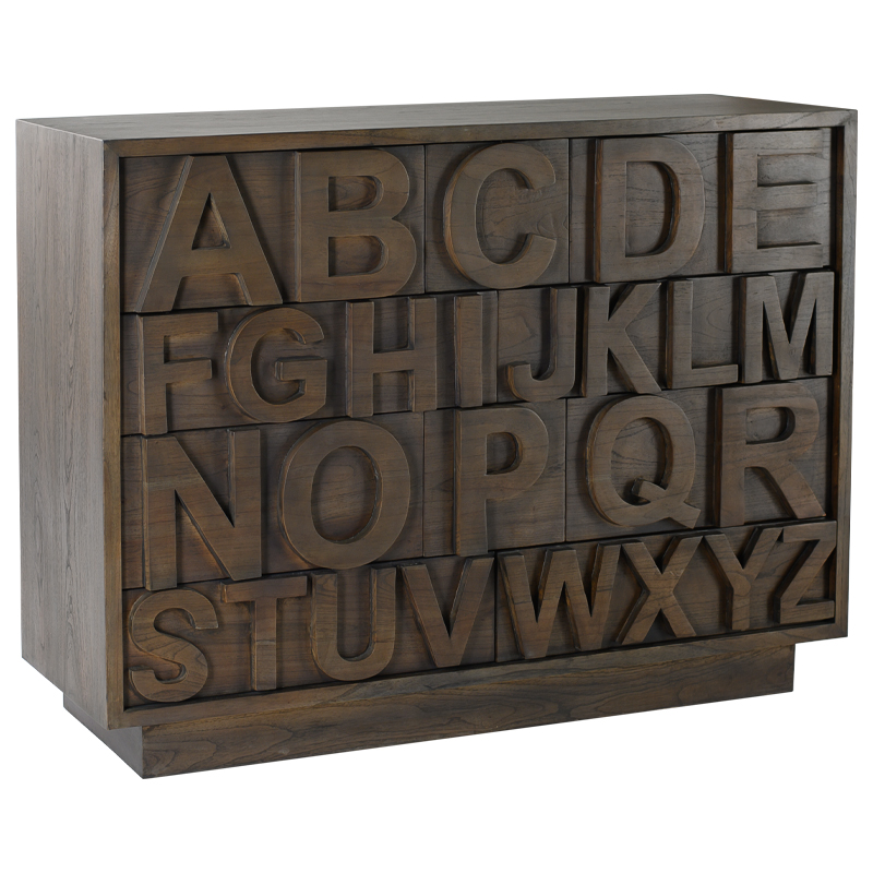 Комод в стиле лофт с английским алфавитом English Alphabet Chest of Drawers Коричневый Комод в стиле лофт с английским алфавитом English Alphabet Chest of Drawers Коричневый в Грозном | Loft Concept