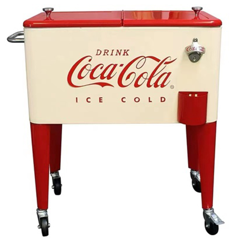 Куллер Retro Metal Coca-Cola Cooler Красный (Red) Бежевый Куллер Retro Metal Coca-Cola Cooler Красный (Red) Бежевый в Грозном | Loft Concept