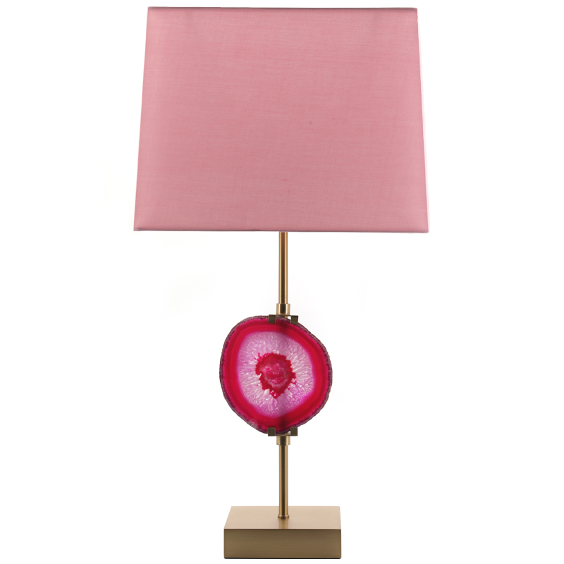Настольная лампа Pink Agate Design Table Lamp Розовый Латунь Настольная лампа Pink Agate Design Table Lamp Розовый Латунь в Грозном | Loft Concept