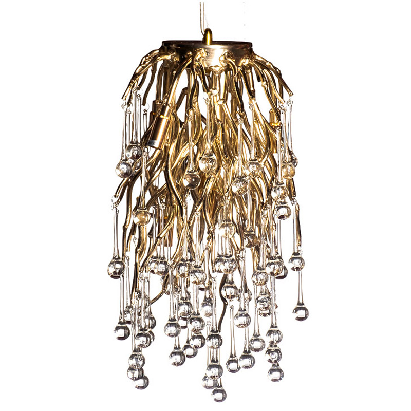 Подвесной светильник Droplet Gold Hanging Lamp Золотой Прозрачный Подвесной светильник Droplet Gold Hanging Lamp Золотой Прозрачный в Грозном | Loft Concept