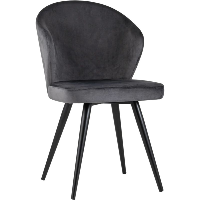 Стул Темно-Серый Бархат Volante Chair Серый Черный Стул Темно-Серый Бархат Volante Chair Серый Черный в Грозном | Loft Concept