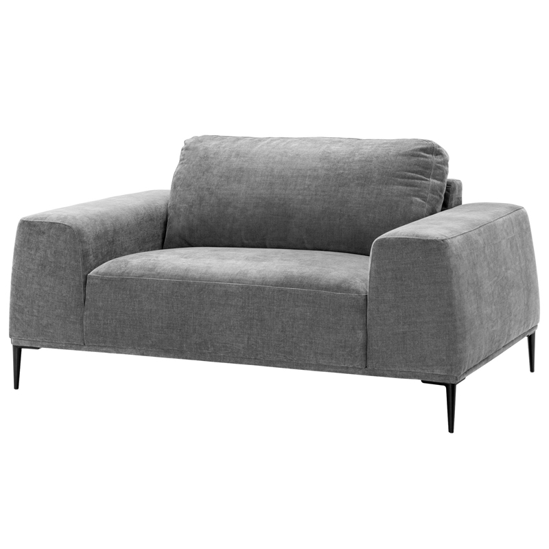 Кресло Eichholtz Loveseat Montado grey Серый Черный Кресло Eichholtz Loveseat Montado grey Серый Черный в Грозном | Loft Concept