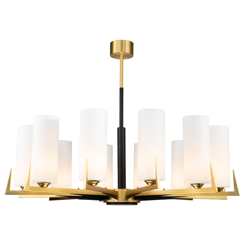 Люстра Benoit Chandelier 110 Латунь Белое матовое стекло Черный Люстра Benoit Chandelier 110 Латунь Белое матовое стекло Черный в Грозном | Loft Concept