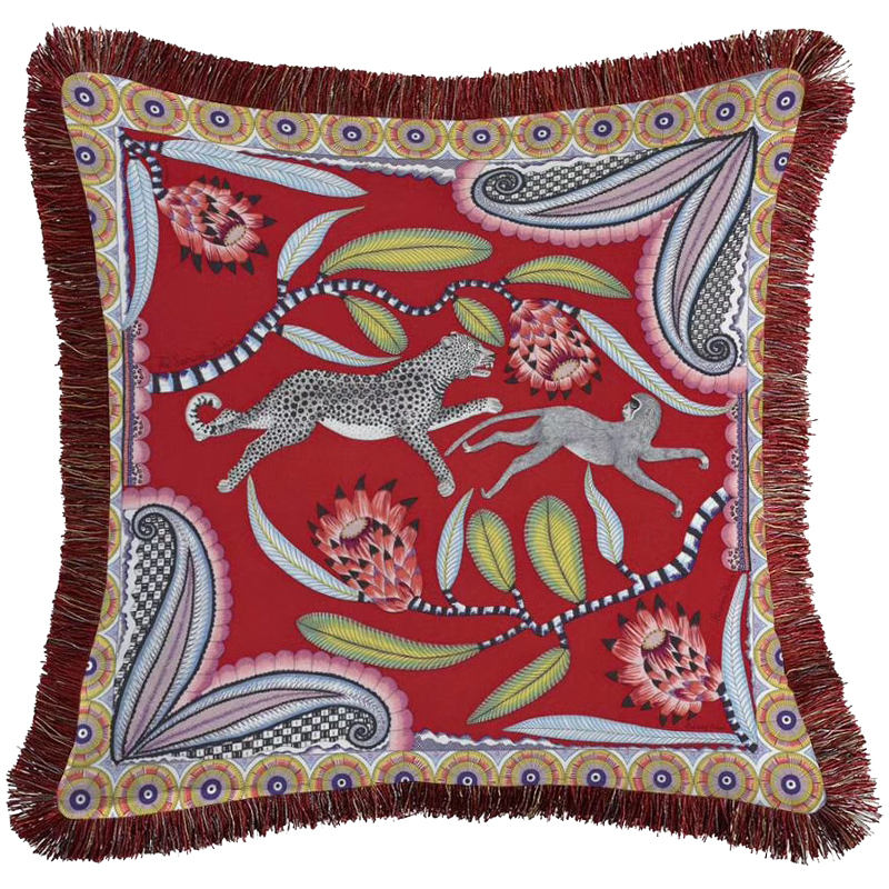 Декоративная подушка Jungle Red 169 Красный Мульти Декоративная подушка Jungle Red 169 Красный Мульти в Грозном | Loft Concept