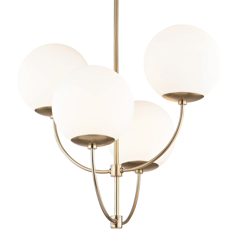Люстра Breasal White Matte Balls Chandelier Brass Латунь Белое матовое стекло Люстра Breasal White Matte Balls Chandelier Brass Латунь Белое матовое стекло в Грозном | Loft Concept