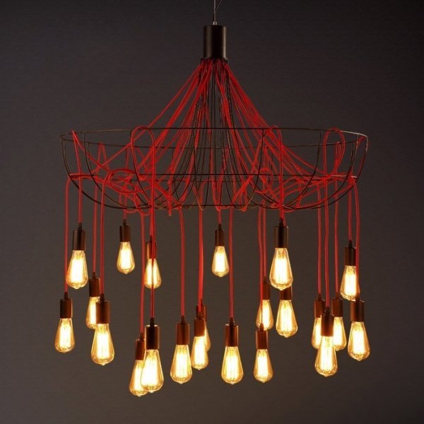 Люстра Blood Wire Chandelier Red 21 Красный Черный Люстра Blood Wire Chandelier Red 21 Красный Черный в Грозном | Loft Concept