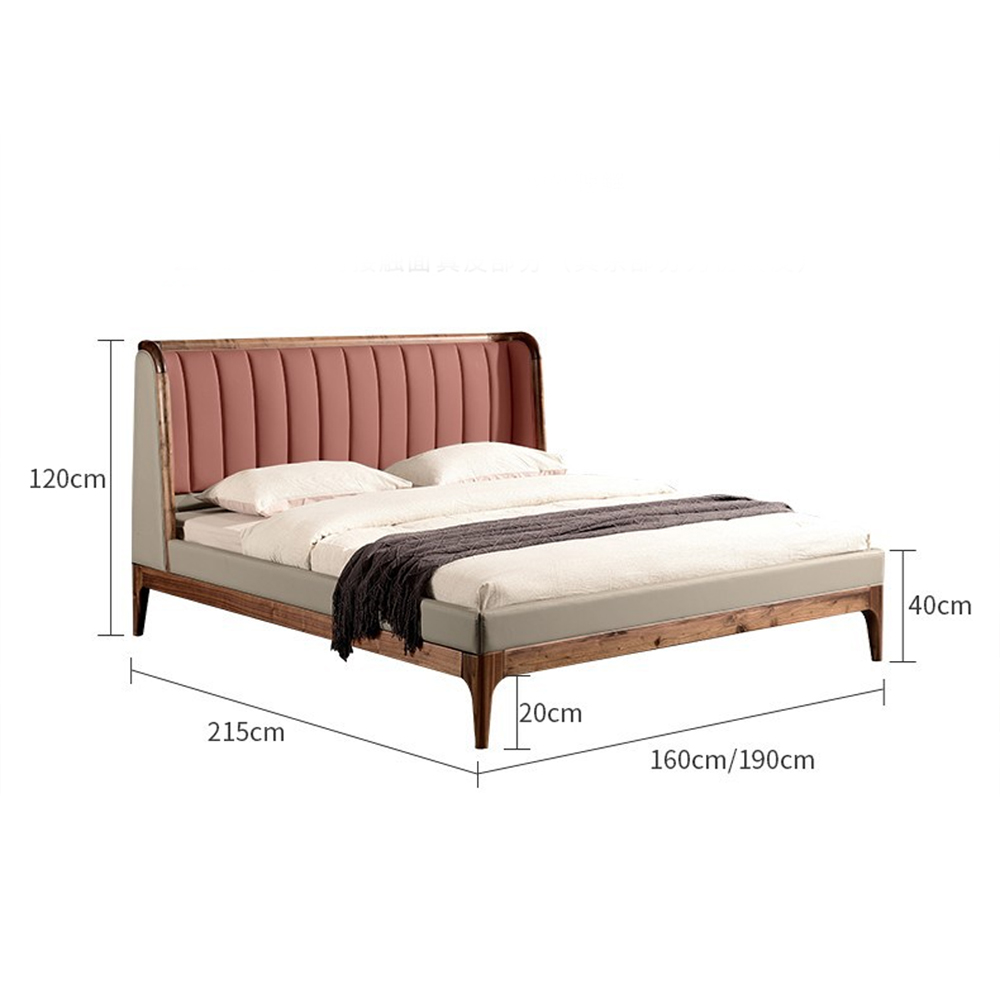 Кровать двуспальная с мягким изголовьем Moon Walnut Bed Кровать двуспальная с мягким изголовьем Moon Walnut Bed в Грозном