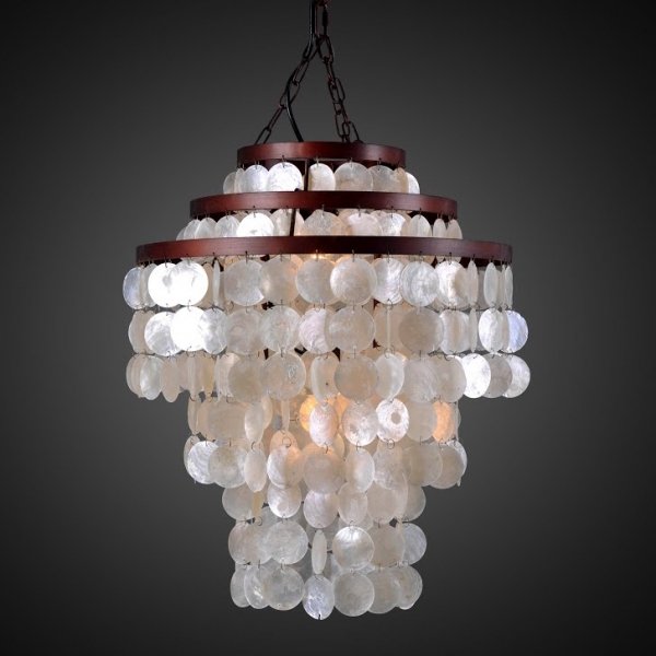 Люстра RH Capiz Three-Tier Chandelier Antic Iron Люстра RH Capiz Three-Tier Chandelier Antic Iron в Грозном | Loft Concept