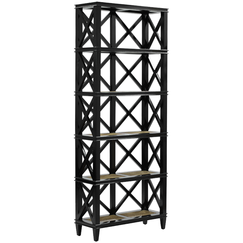 Стеллаж Jacqueline Wicker Shelves Черный Бежевый Стеллаж Jacqueline Wicker Shelves Черный Бежевый в Грозном | Loft Concept