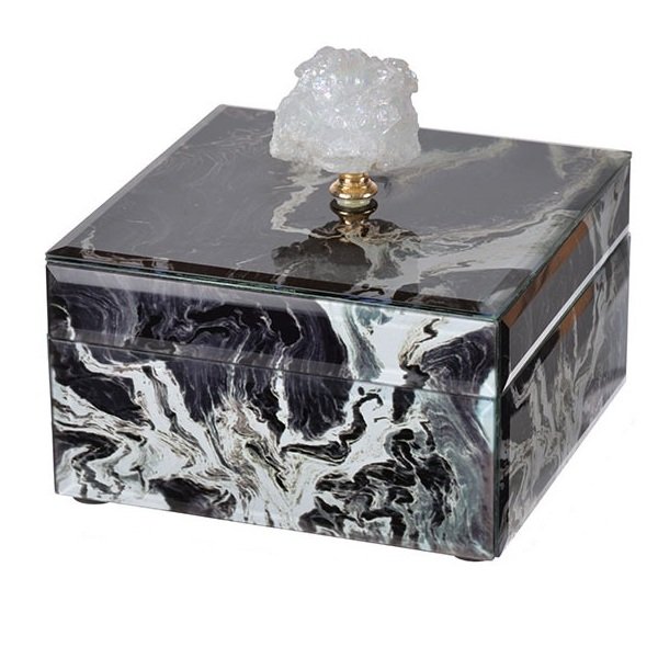 Шкатулка Gray Marble горный хрусталь S Серый Шкатулка Gray Marble горный хрусталь S Серый в Грозном | Loft Concept