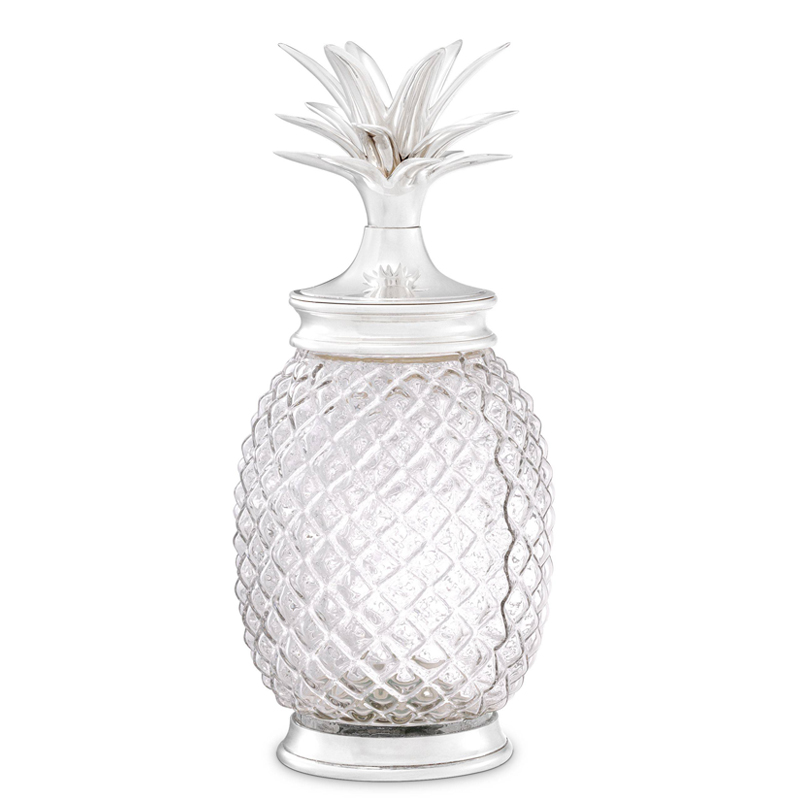 Ваза с крышкой Eichholtz Jar Hayworth silver Серебряный Прозрачный Ваза с крышкой Eichholtz Jar Hayworth silver Серебряный Прозрачный в Грозном | Loft Concept
