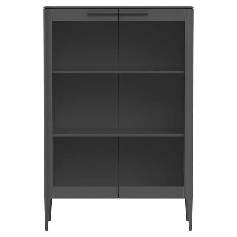 Витрина темно-серая с 2-мя стеклянными дверцами и 3-мя полками Type  Серый в Грозном | Loft Concept 