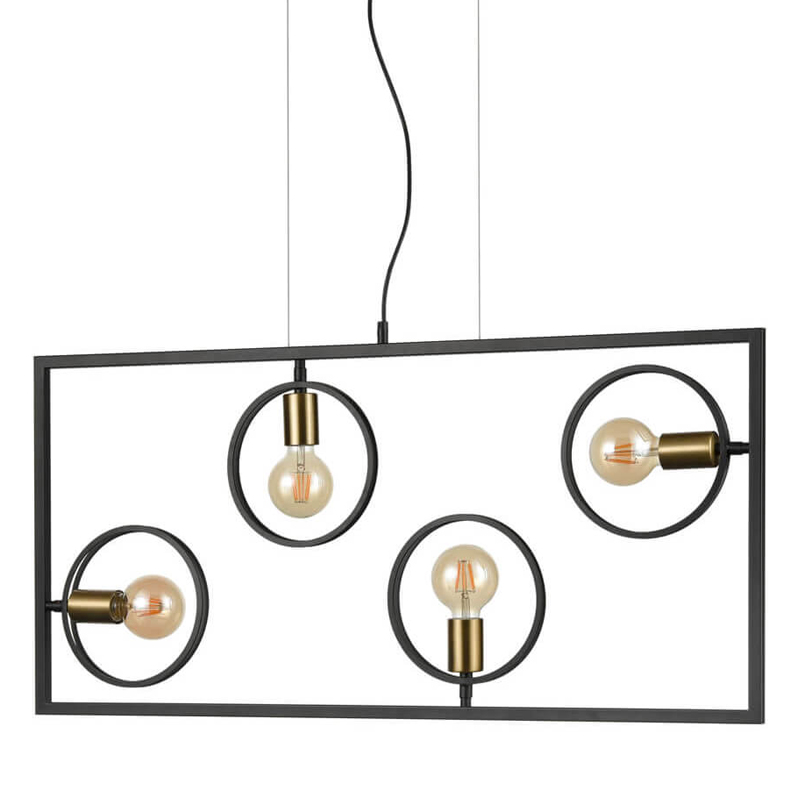 Люстра Loft Rings Ligh 4 Черный Золотой Люстра Loft Rings Ligh 4 Черный Золотой в Грозном | Loft Concept