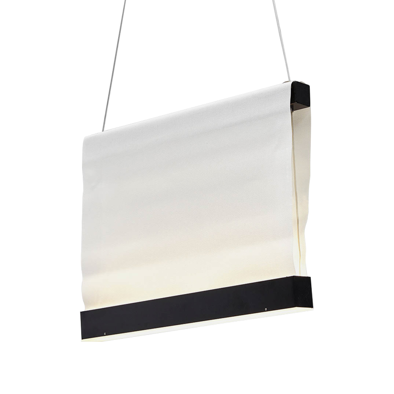Дизайнерский подвесной светильник из текстиля CANVAS HANGING LAMP 30 Белый Черный Дизайнерский подвесной светильник из текстиля CANVAS HANGING LAMP 30 Белый Черный в Грозном | Loft Concept