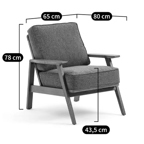 Кресло с каркасом из массива дуба Deniaud Oak Grey Armchair Кресло с каркасом из массива дуба Deniaud Oak Grey Armchair в Грозном