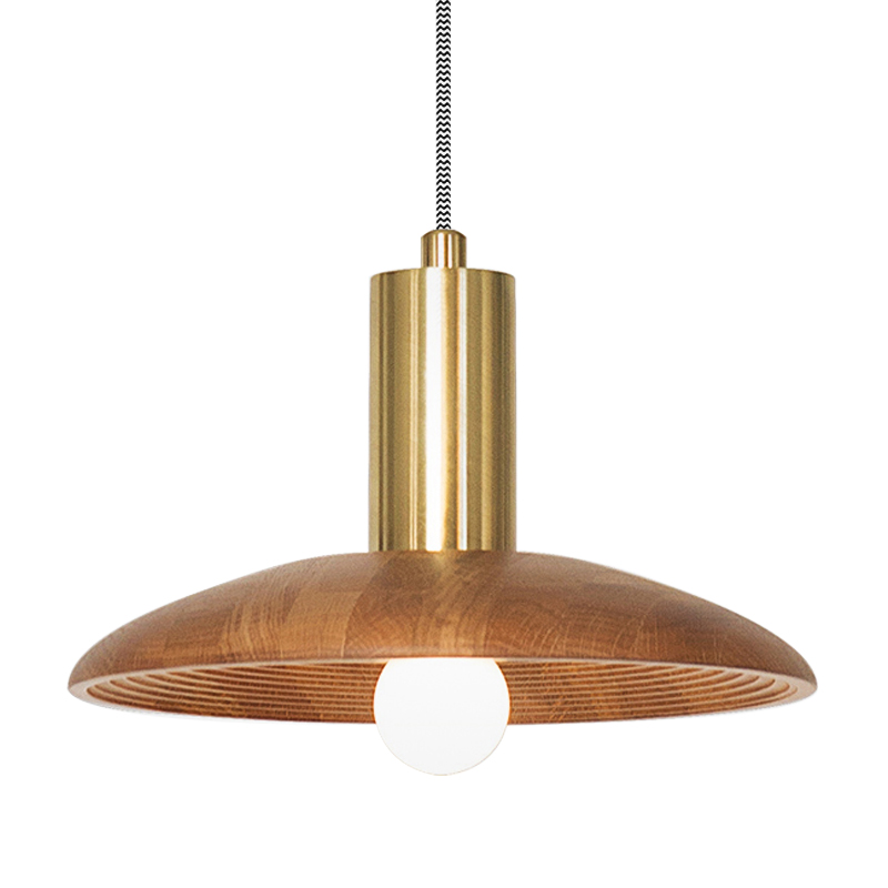 Подвесной светильник WOOD Hanging Lamp Коричневый Древесина Латунь Подвесной светильник WOOD Hanging Lamp Коричневый Древесина Латунь в Грозном | Loft Concept