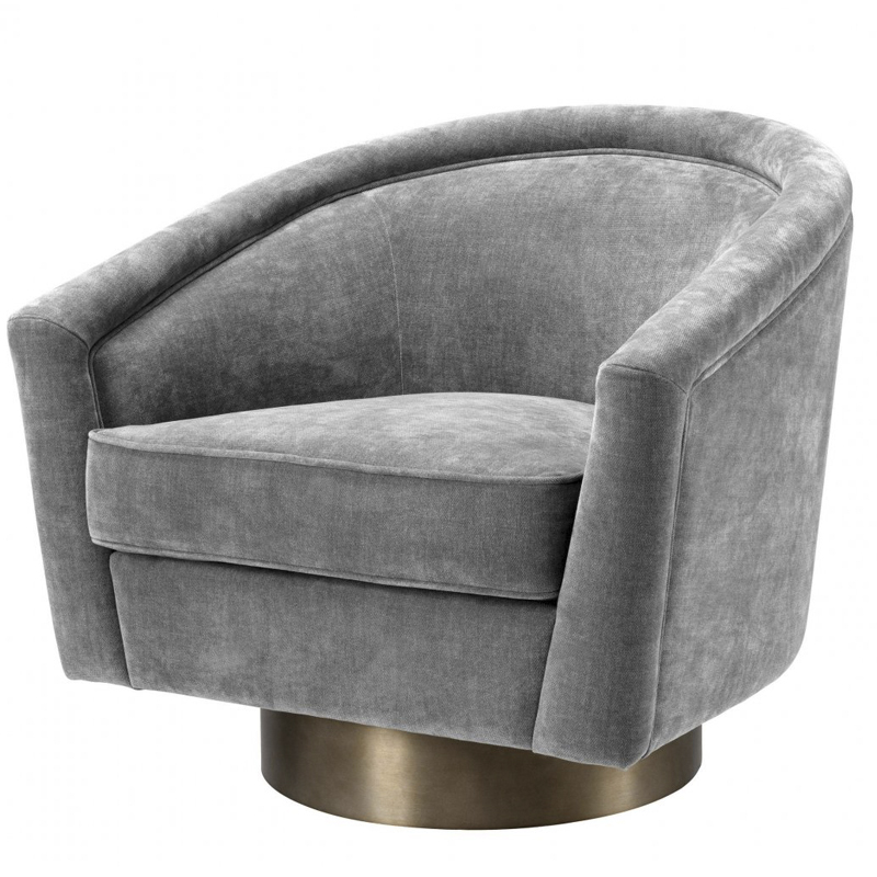 Кресло Eichholtz Swivel Chair Catene Grey Серый матовое золото Кресло Eichholtz Swivel Chair Catene Grey Серый матовое золото в Грозном | Loft Concept