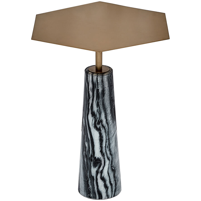 Приставной стол Chrysa Side Table Черно-белый Золотой Приставной стол Chrysa Side Table Черно-белый Золотой в Грозном | Loft Concept