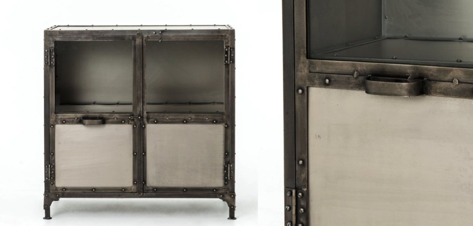 Комод металлический Industrial Steampunk Nickel 2 Door Cabinet Комод металлический Industrial Steampunk Nickel 2 Door Cabinet - Loft-Concept в Грозном