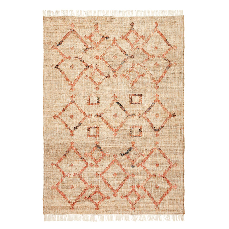 Ковер Ornament Carpet джут и хлопок Бежевый Красный Ковер Ornament Carpet джут и хлопок Бежевый Красный в Грозном | Loft Concept