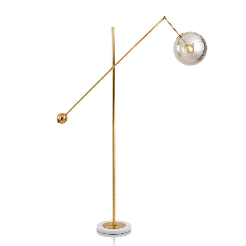 Торшер Bolle floor lamp Золотой Белый Дымчатый (Smoke) в Грозном | Loft Concept 