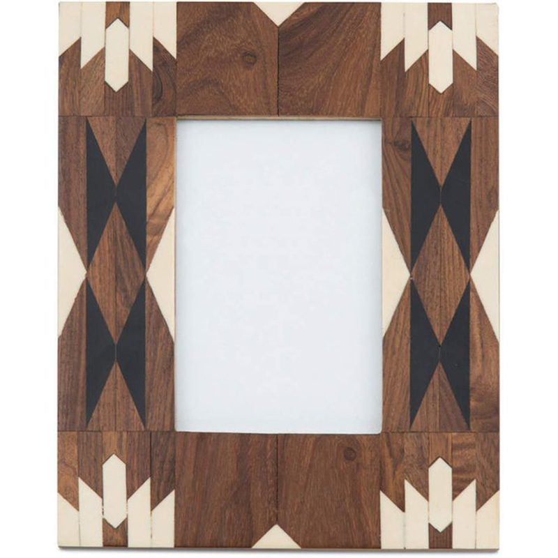 Фоторамка кость Brown Indian Wood Bone Inlay photo frame Бежевый Коричневый Фоторамка кость Brown Indian Wood Bone Inlay photo frame Бежевый Коричневый в Грозном | Loft Concept