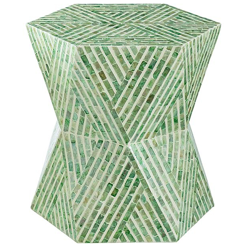 Приставной стол Geometric Green Зеленый Белый Приставной стол Geometric Green Зеленый Белый в Грозном | Loft Concept