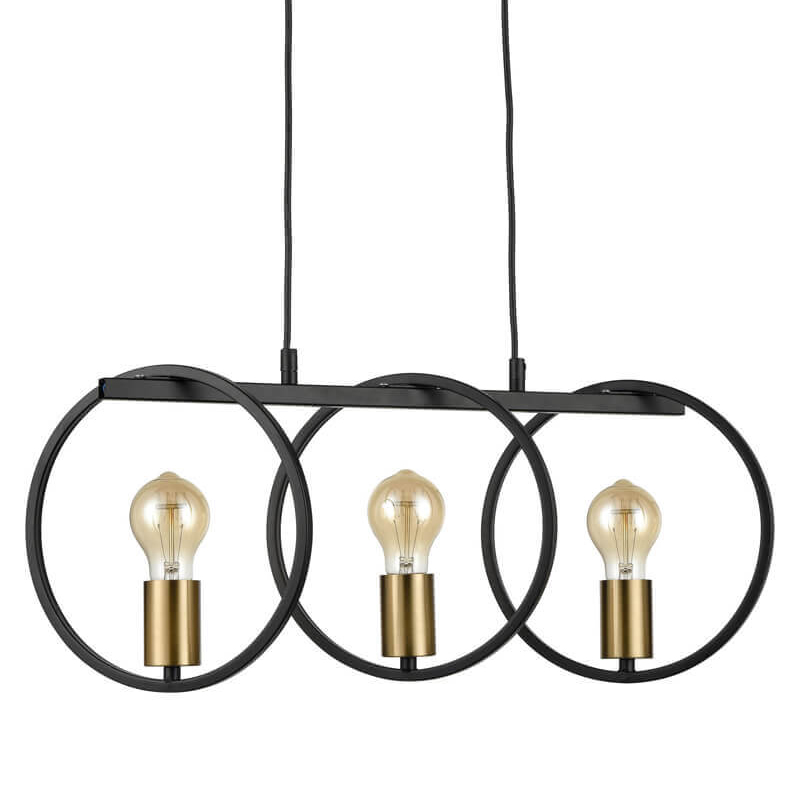 Люстра Loft Rings Ligh 3 Черный Золотой Люстра Loft Rings Ligh 3 Черный Золотой в Грозном | Loft Concept