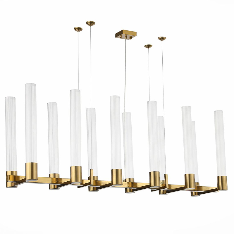 Люстра Jenae Glass Tubes Chandelier Латунь Прозрачный Люстра Jenae Glass Tubes Chandelier Латунь Прозрачный в Грозном | Loft Concept