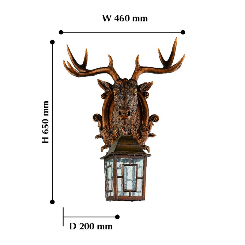 Коричневый уличный светильник с головой лося ANIMAL LANTERN Коричневый уличный светильник с головой лося ANIMAL LANTERN в Грозном