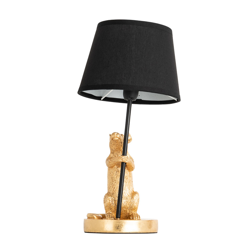 Настольная лампа Gold Mouse holding a black lamp Золотой Черный Настольная лампа Gold Mouse holding a black lamp Золотой Черный в Грозном | Loft Concept