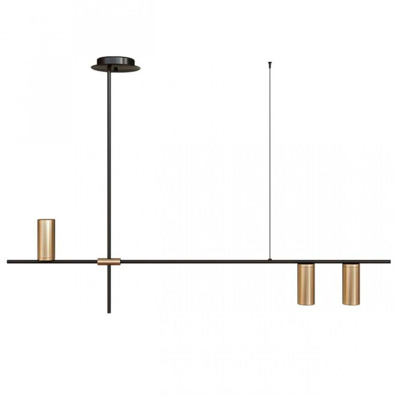 Подвесной светильник TRIBES LINEAR PENDANT 3 плафона Золотой Черный Подвесной светильник TRIBES LINEAR PENDANT 3 плафона Золотой Черный в Грозном | Loft Concept