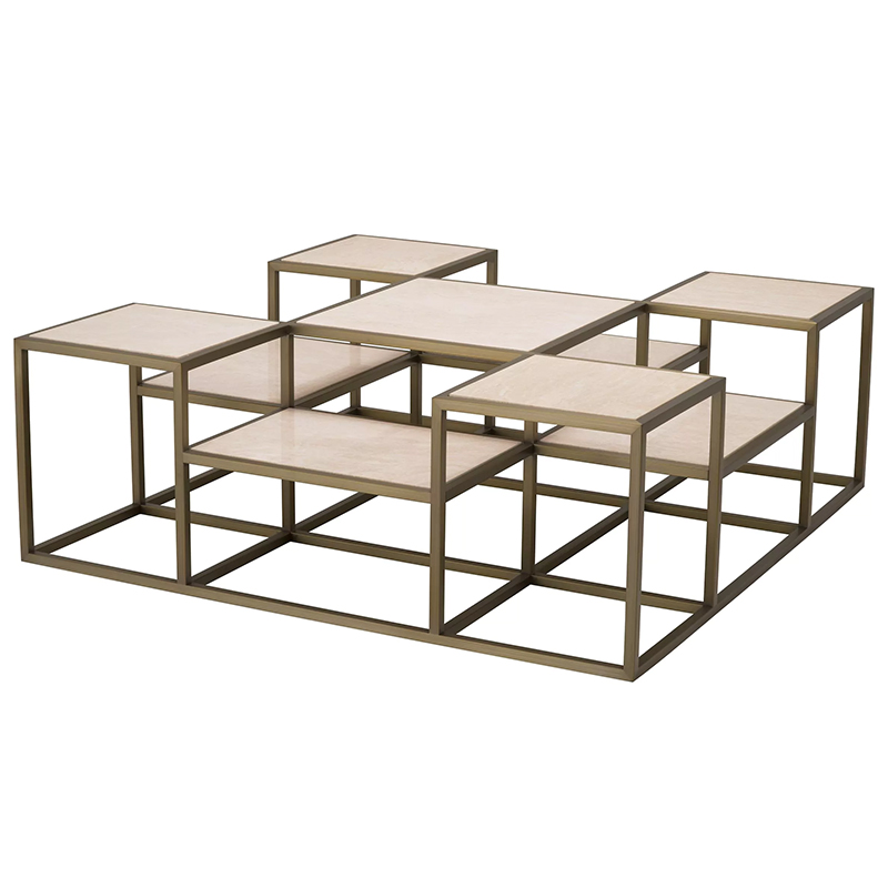 Кофейный стол Eichholtz Coffee Table Smythson Песочный Латунь Кофейный стол Eichholtz Coffee Table Smythson Песочный Латунь в Грозном | Loft Concept