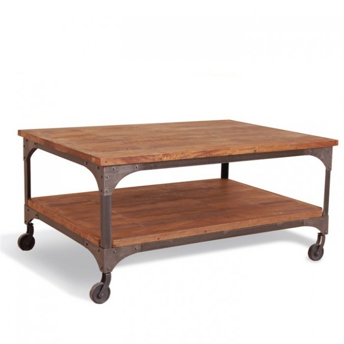 Журнальный стол Industrial Metal Rust Coffee Table on Wheels Журнальный стол Industrial Metal Rust Coffee Table on Wheels в Грозном | Loft Concept