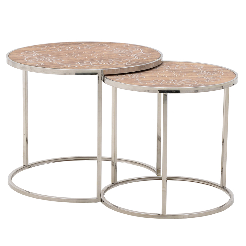 Комплект приставных столов Macaria Table Серебряный Древесина в Грозном | Loft Concept 