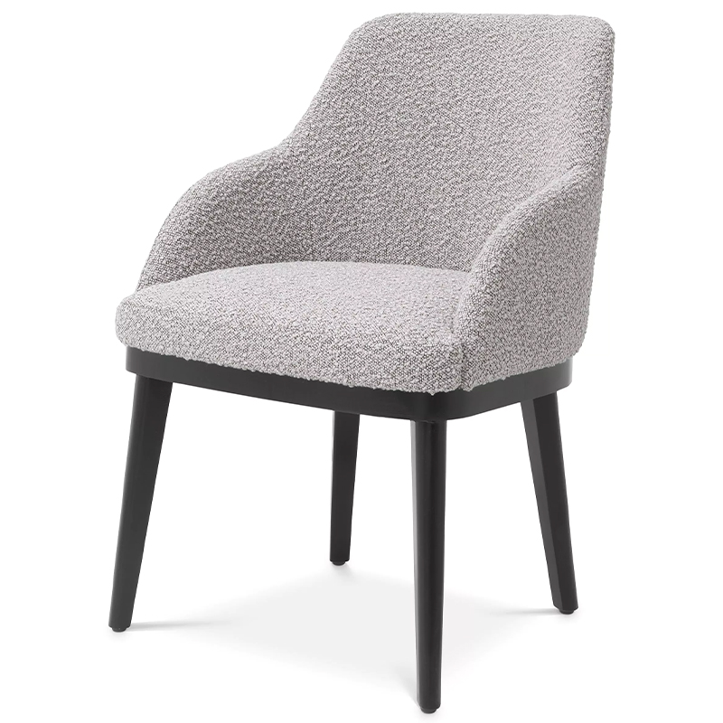 Стул Eichholtz Dining Chair Costa Boucle Grey Серый Черный в Грозном | Loft Concept 