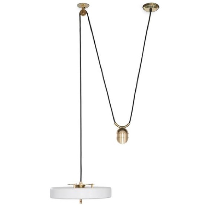 Светильник белый BERT FRANK REVOLVE RISE FALL PENDANT Золотой Белый Светильник белый BERT FRANK REVOLVE RISE FALL PENDANT Золотой Белый в Грозном | Loft Concept