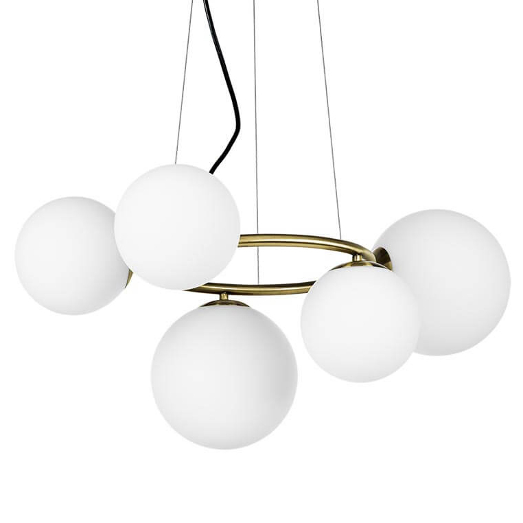 Люстра Bubbles on Ring Chandelier Белый Латунь Люстра Bubbles on Ring Chandelier Белый Латунь в Грозном | Loft Concept
