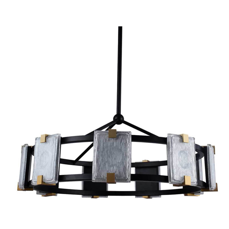 Люстра Rectangular Glass Plafon D68 Черный матовый Прозрачное Стекло матовое золото Люстра Rectangular Glass Plafon D68 Черный матовый Прозрачное Стекло матовое золото в Грозном | Loft Concept