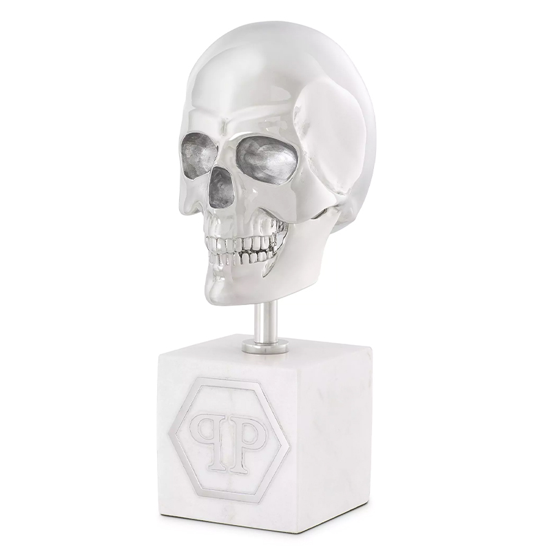 Статуэтка Philipp Plein Platinum Skull S Серебряный Белый Мрамор Bianco Статуэтка Philipp Plein Platinum Skull S Серебряный Белый Мрамор Bianco в Грозном | Loft Concept