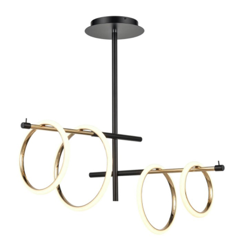 Люстра Jessenia Rings Chandelier 4 Черный Золотой Люстра Jessenia Rings Chandelier 4 Черный Золотой в Грозном | Loft Concept