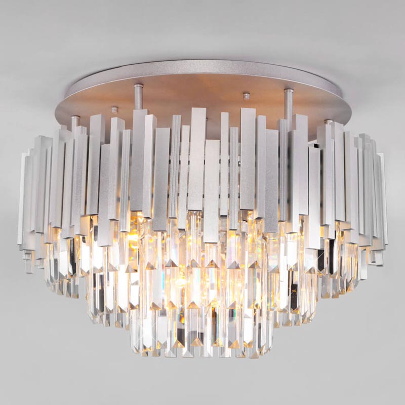 Потолочная люстра Lettice Crystal Chandelier Прозрачный (Transparent) Хром Потолочная люстра Lettice Crystal Chandelier Прозрачный (Transparent) Хром в Грозном | Loft Concept
