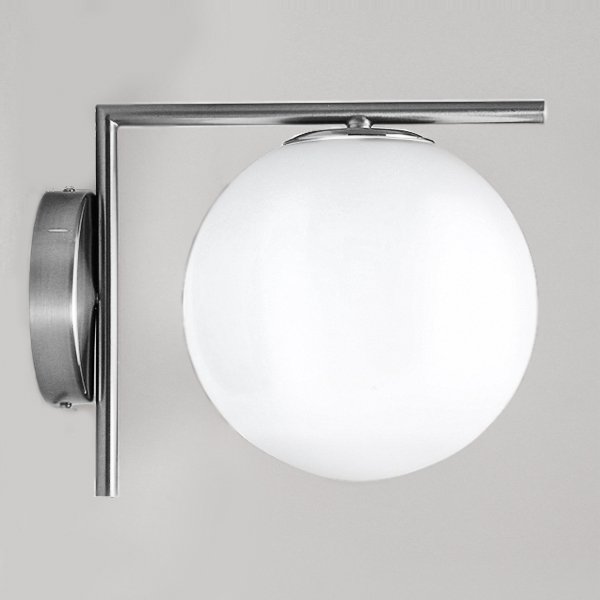 Бра IC Lighting Flos white ball IC C/W Chrome Белый Хром Бра IC Lighting Flos white ball IC C/W Chrome Белый Хром в Грозном | Loft Concept