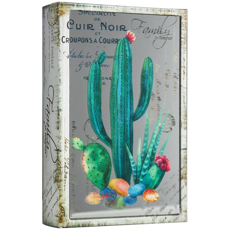 Шкатулка-книга Cactus Mirror Book Box Бежевый Зеленый Шкатулка-книга Cactus Mirror Book Box Бежевый Зеленый в Грозном | Loft Concept