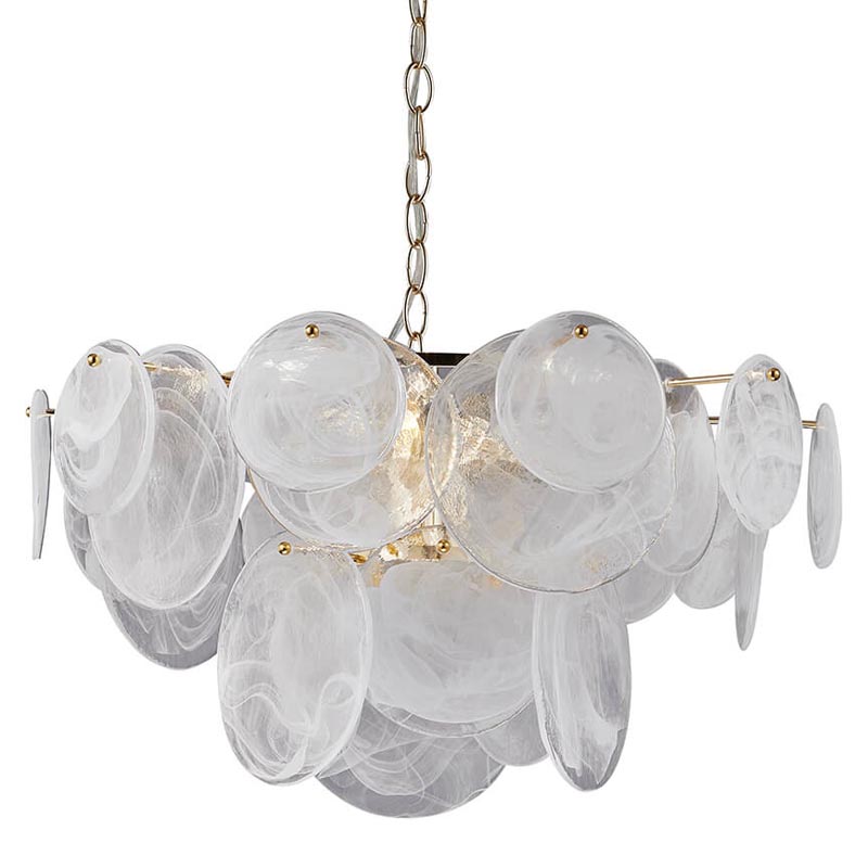 Люстра Everett Chandelier Белое матовое стекло Золотой Люстра Everett Chandelier Белое матовое стекло Золотой в Грозном | Loft Concept