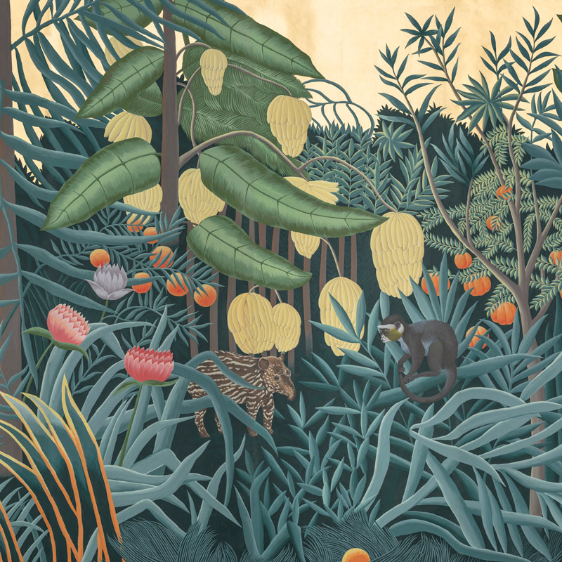 Обои ручная роспись Rousseau Rousseau on Deep Rich Gold gilded paper Обои ручная роспись Rousseau Rousseau on Deep Rich Gold gilded paper в Грозном | Loft Concept
