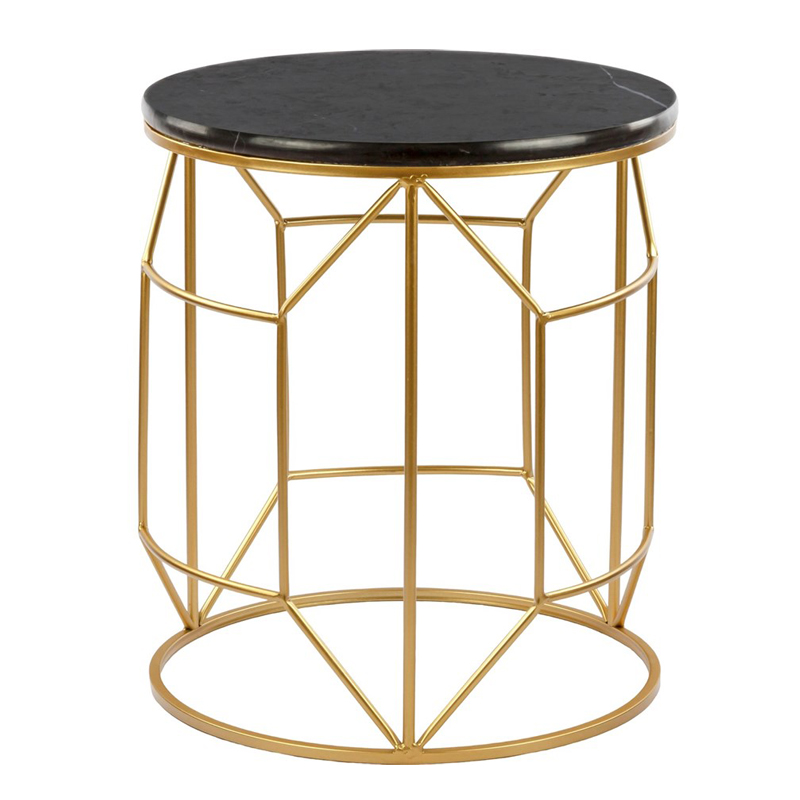 Приставной столик Decorative Table чёрный мрамор Золотой Черный Мрамор Nero Приставной столик Decorative Table чёрный мрамор Золотой Черный Мрамор Nero в Грозном | Loft Concept
