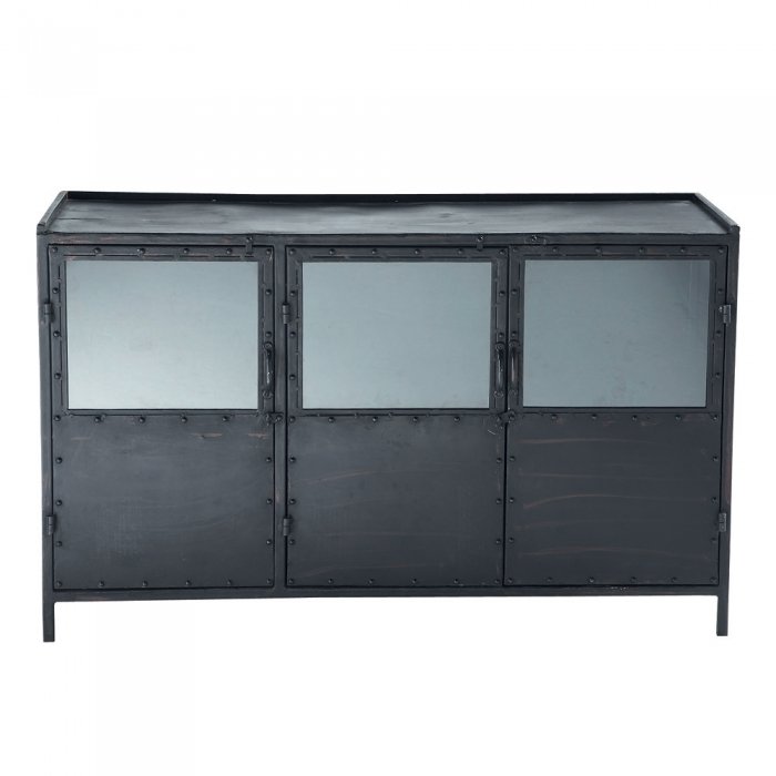 Буфет в стиле Лофт черный Industrial Vitre Big Buffet Черный Буфет в стиле Лофт черный Industrial Vitre Big Buffet Черный в Грозном | Loft Concept