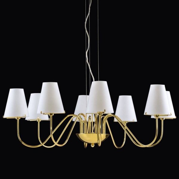 Люстра Imperial Chandelier 8 Глянцевое золото Белый Люстра Imperial Chandelier 8 Глянцевое золото Белый в Грозном | Loft Concept